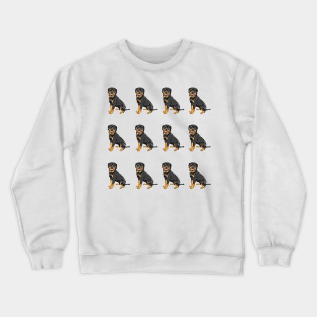 Rottweiler Dog Breed Pattern Crewneck Sweatshirt by Maful